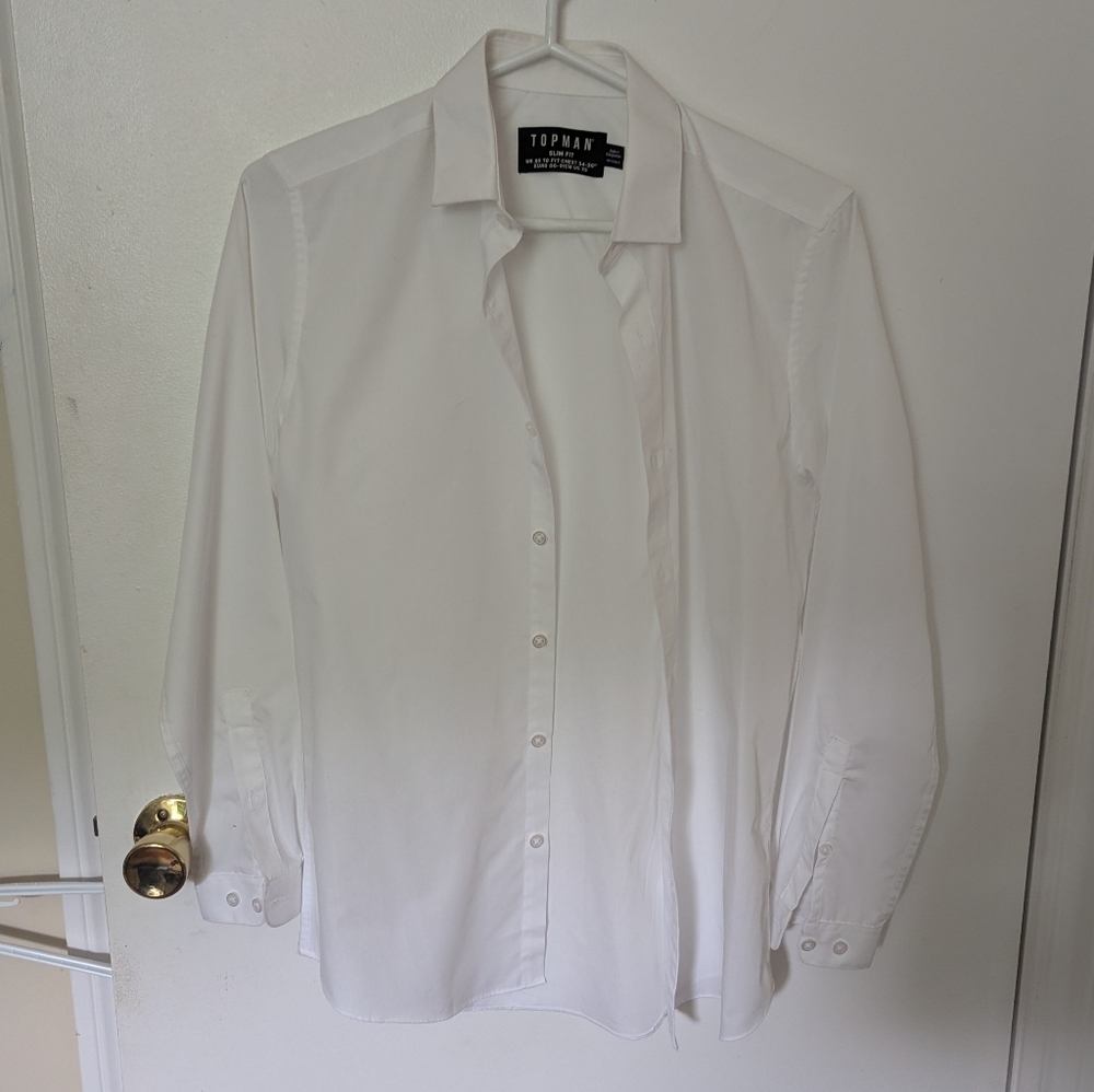 Crisp White Men's Dress Shirt